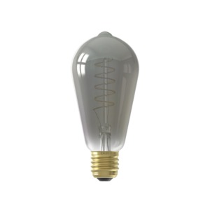 Calex ST64 Spiral Filament Led Bulb - E27 Screw - Titanium Glass (Dimmable)