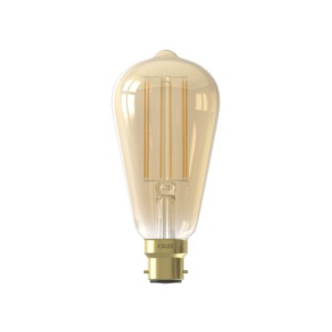 Calex ST64 Warm Filament LED Bulb – B22 Bayonet Cap – Gold Glass (Dimmable)